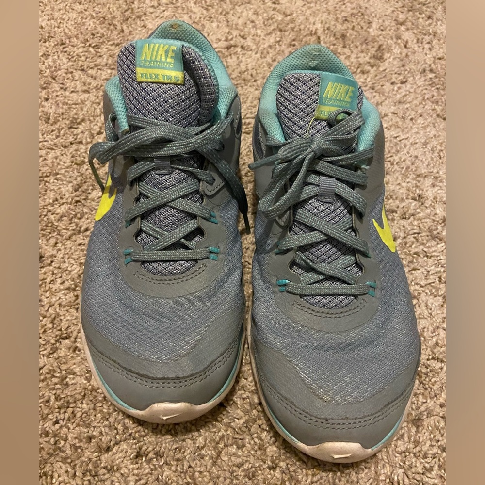 Nike size 7 blue and bright green!